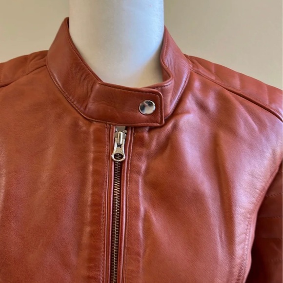 Decrum Leather Jacket Sz Medium Carrie Tan New With Tags - Picture 2 of 12